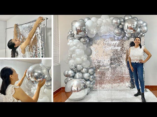 Como hacer un Arco de Globos e instalarlo en un Panel con Tela Shimmer Balloon Garland 