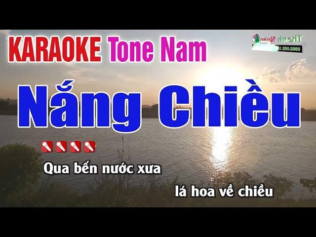Nắng Chiều Karaoke Tone Nam - Nhạc Sống Thanh Ngân