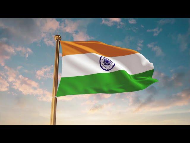 Indian Flag Waving Free Stock Footage - Animated VIdeo Background - Independence day status 2022