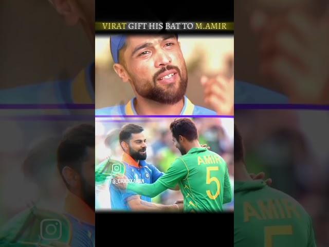 Virat gift his bat to Amir️️ #baat moment of Virat and Amir ️ #viralvideo  #youtubeshorts