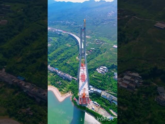 Jinsha River Extra Large Bridge in Suijiang County, Yunnan Province. #amazingchina