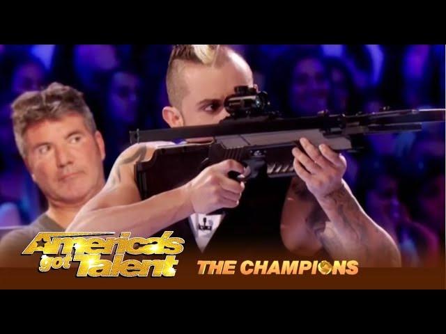 Deadly Games: Man SHOOTS At His Wife and It's Kind Of SEXY! | America's Got Talent: Champions