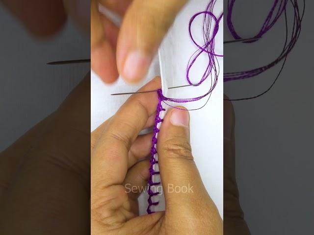 ️‍So Nice Border lace hand embroidery sewing tutorial! #shorts #trending #embroidery #cute #art