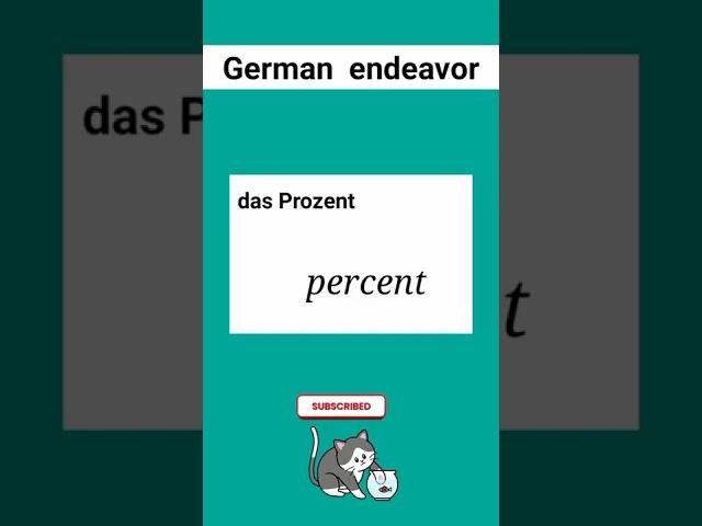 das Prozent (percent)  | German language