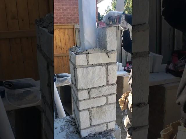 Learn How to build a stone Column#bricklaying #column#shorts
