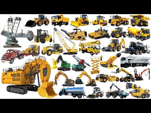 Dump Truck, Excavator, Loader, Tractor, Backhoe, Bulldozer | Learn Construction Vehicle Name Sounds