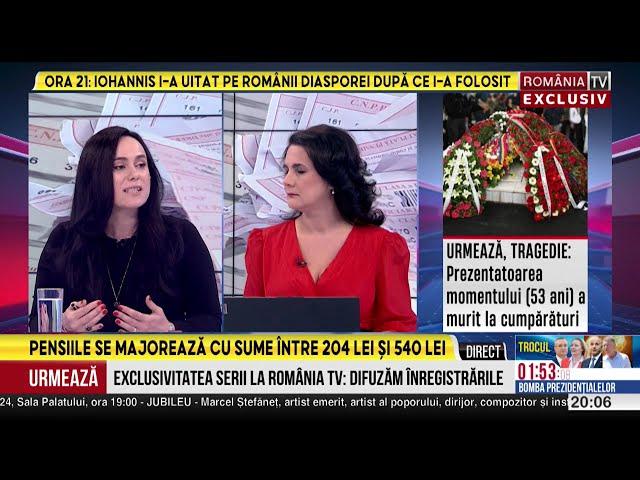 ROMANIA EXCLUSIV, cu Simona Gheorghe, 2.11.2024. Simona Bucura Oprescu da detalii despre majorări