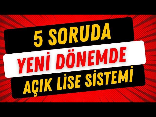 Açık lise Hakkında Bilmeniz Gerekenler