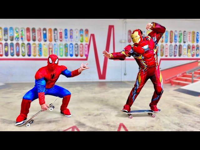 SPIDER MAN Vs IRON MAN Game Of S.K.A.T.E.