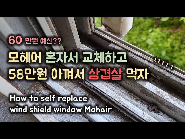 샷시 모헤어 셀프 교체하고 50만원치 삼겹살 먹자 / DIY / How to self Replace wind shield window Mohair