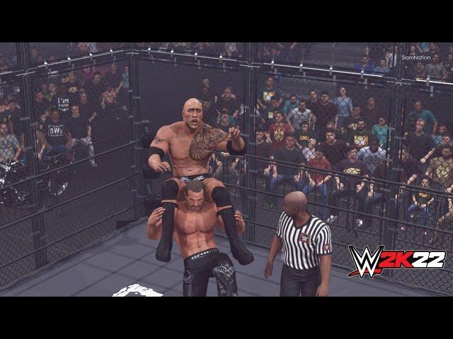 WWE 2K22 The Rock fighting inside HITC | Gameplay