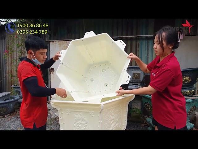 HOT Với Khuôn Chậu Lục Giác 80 Chân Liền Giá Rẻ, Nhựa Dày, Họa Tiết Sắc Nét, Sản Phẩm Đáng Mua