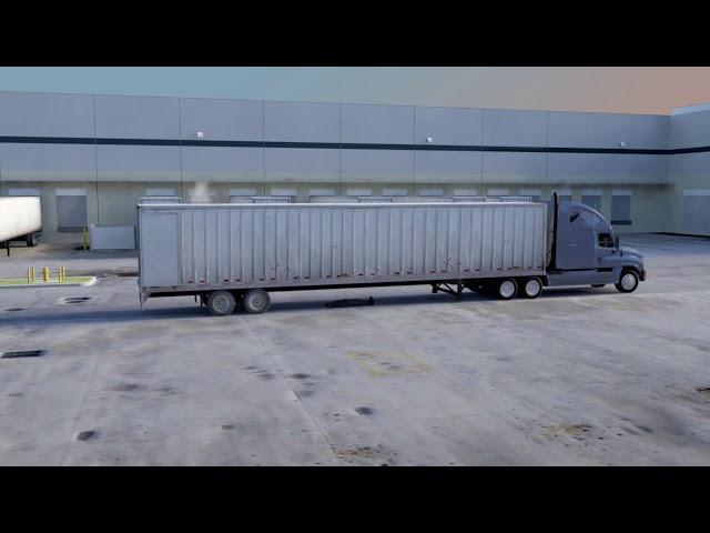 Forensic Animation pedestrian struck semi trailer.