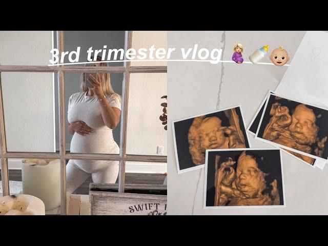 3rd TRIMESTER VLOG! 4d scan, baby girl haul, uk vs usa pregnancy