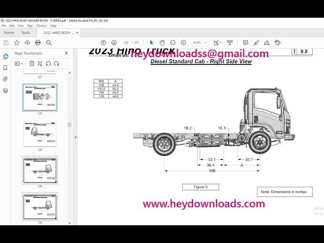 2023 Hino S Series Body Builder Truck Repair Manual