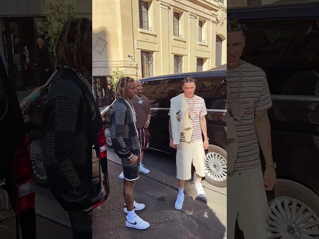 Lil durk outside in Paris with central cee