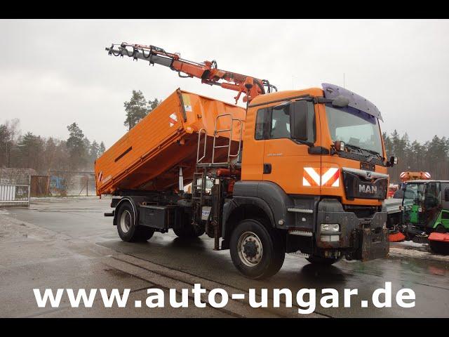 MAN 18.360 BL 4x4 Kipper Terex 120 Kran Kommunalfahrzeug Bj. 2009 Winterdienst www.auto-ungar.de