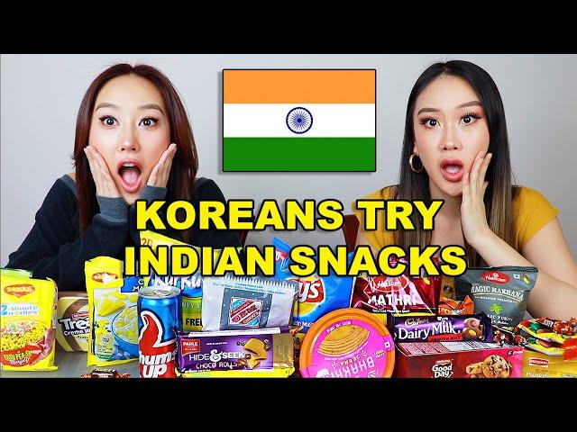 KOREAN SISTERS TRY INDIAN SNACKS FOR THE FIRST TIME! 