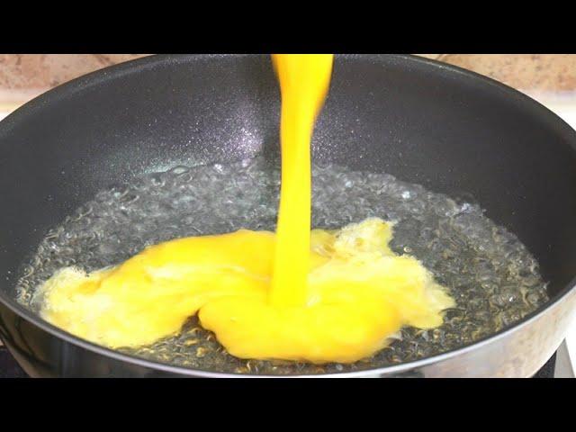 Pour eggs into boiling water. It's a way to eat it deliciously every day