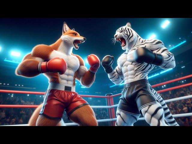 The unforgettable battle between a white tiger and a fox | The revenge of Father death | #tiger #ai