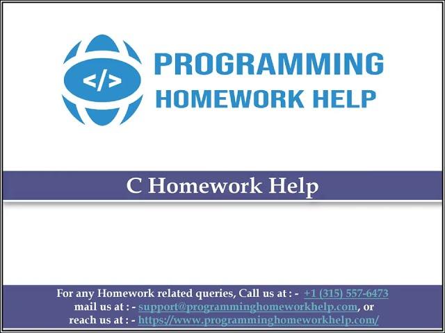 C Homework Help