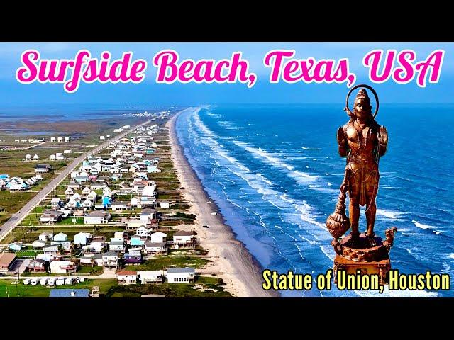 USA EP 13: RoadTrip 2024 | Temples in Houston, Texas | Surfside Beach Front Deck | Roving Couple