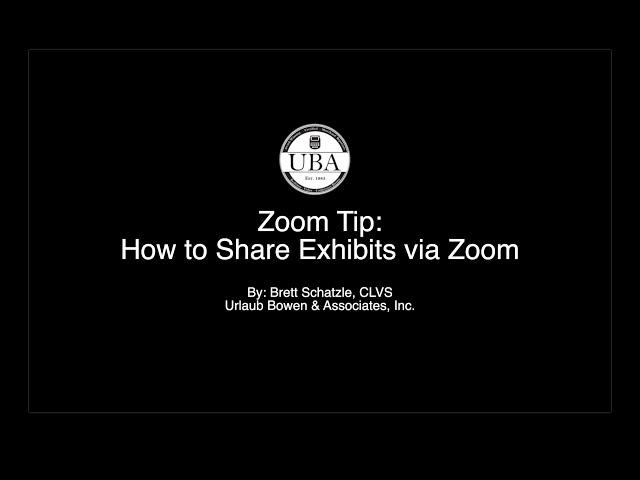 Zoom Tip: How to Share Exhibits via Zoom