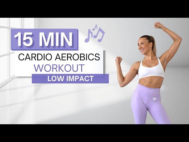 15 min CARDIO AEROBICS WORKOUT | All Standing | Low Impact | No Squats | Move to the Beat 