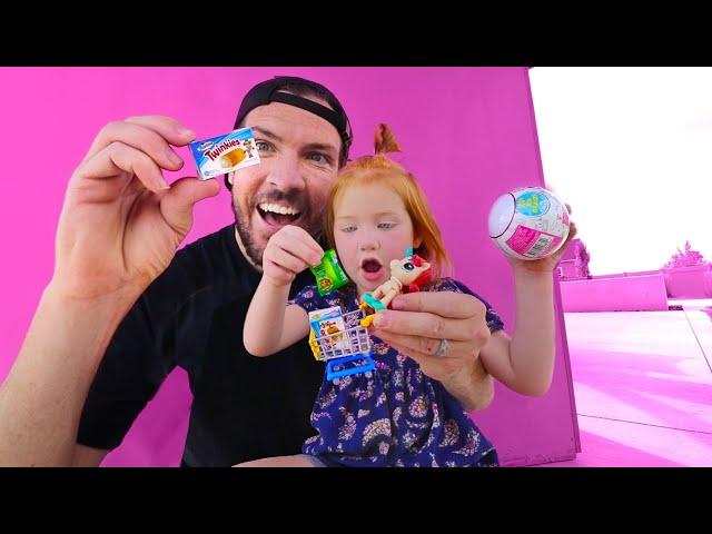 BACKYARD TREASURE MAP!! Adley finds 5 Surprise Mini Brands and hidden unicorns!