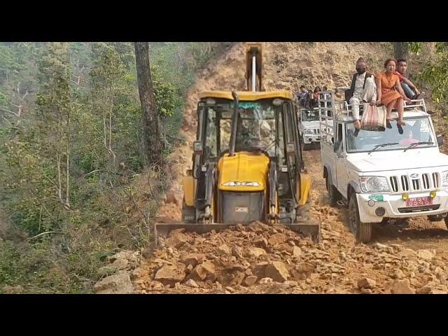 Drivable but Dangerous-Heavy Rainfall Affected Rural Village Mountain Road Work