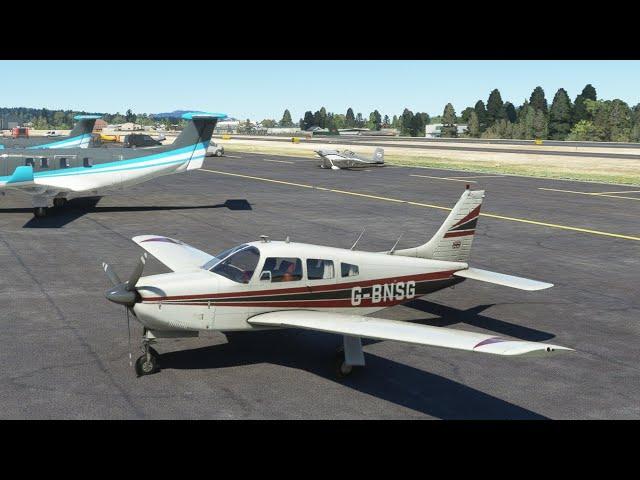 Flying the updated JustFlight PA28 Piper Arrow from Friday Harbor in Microsoft Flight Simulator