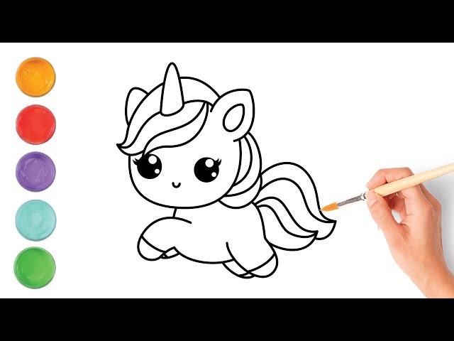 Easy Drawing and Coloring ️ Unicorn 2