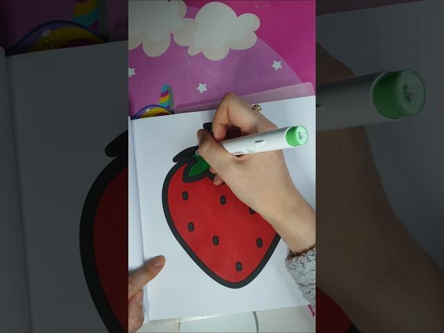 Color a strawberry with me #coloring #coloringbook #adultcoloring #coloringwithme #coloringtherapy