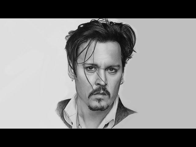 Drawing Johnny Depp, Portrait Drawing with Graphite Pencils