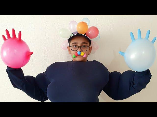 Buğra Balon Adam Oldu. Balloon Child Fun Kids Video