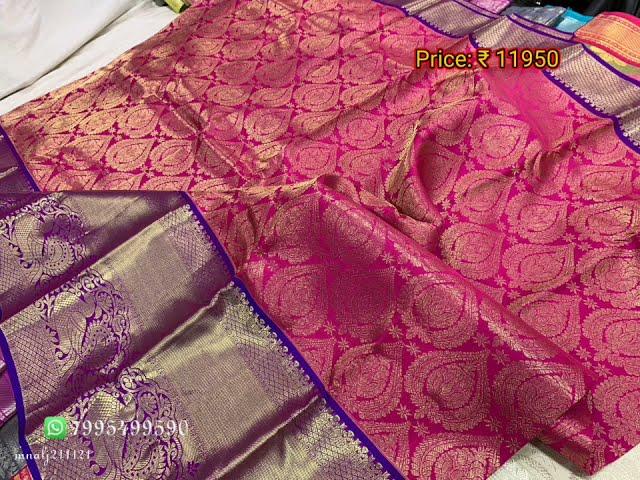 Pure kanchipuram handloom silk sarees with price,big border muhurtham sarees || whatsapp: 7995499590