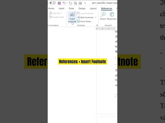 [Thủ thuật Word] Phím tắt chèn FootNote cực nhanh trong Word #Shorts