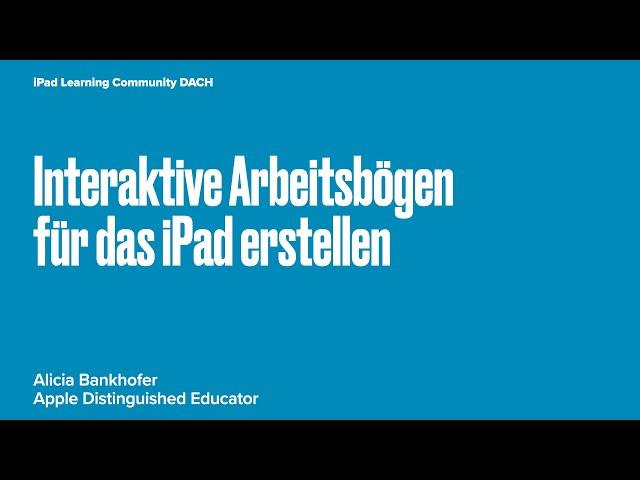 Interaktive Arbeitsbögen für iPad erstellen