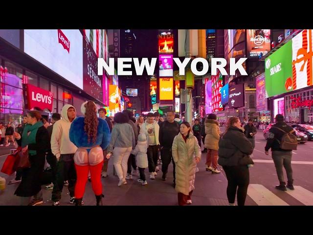 New York City 4K Walk 2024 Times Square NYC Midtown Manhattan Holiday Season NYC Walking Tour 4K 