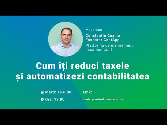 Webinar: Cum îți reduci taxele și automatizezi contabilitatea​