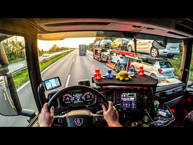 ASMR  POV Truck Driving Scania R500 | Danmark Highway To Germany | 4k HD |