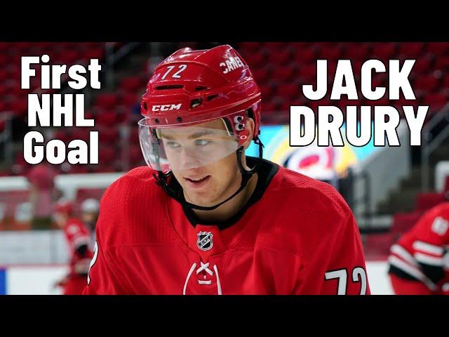 Jack Drury #72 (Carolina Hurricanes) first NHL goal Dec 16, 2021