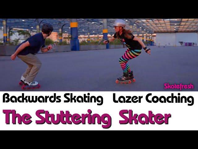 Backward skating tutorial with the Stuttering Skater. Crossunders or Parallel Turns for speed?