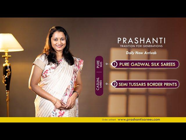 Pure Gadwal Silk Sarees | Semi Tussar Printed Sarees | Prashanti | 23 Nov 24