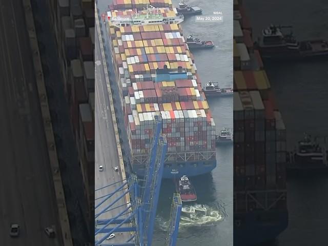 See crews remove the cargo ship that caused the Baltimore bridge collapse