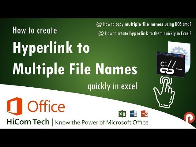 How to quickly copy paste multiple file names and create hyperlink in excel