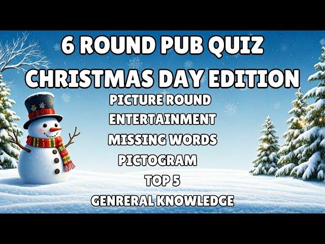 Pub Quiz - Christmas Special 2024 - 6 Rounds of family friendly fun - Merry Christmas everyone.