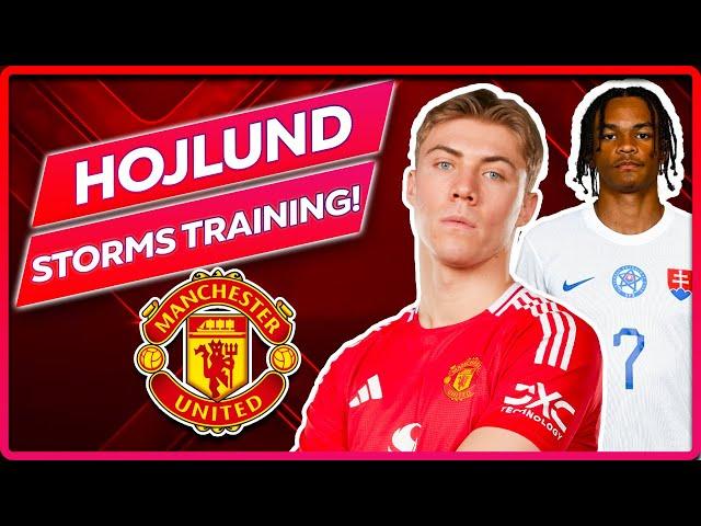  RASMUS HOJLUND STORMS TRAINING!! As wonderkid signs and takes NUMBER 7 SHIRT!!