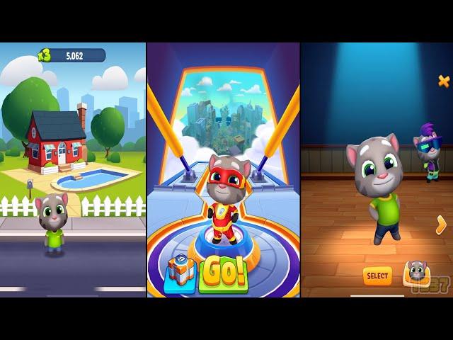 Talking Tom Gold Run vs. Talking Tom Hero Dash vs. Talking Tom Time Rush (iOS / Android) Gameplay