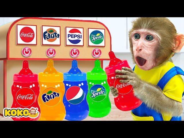 Monkey Koko Eat Rainbow Jelly And Make With Soda Vending Machine | KUDO KOKO CHANNEL